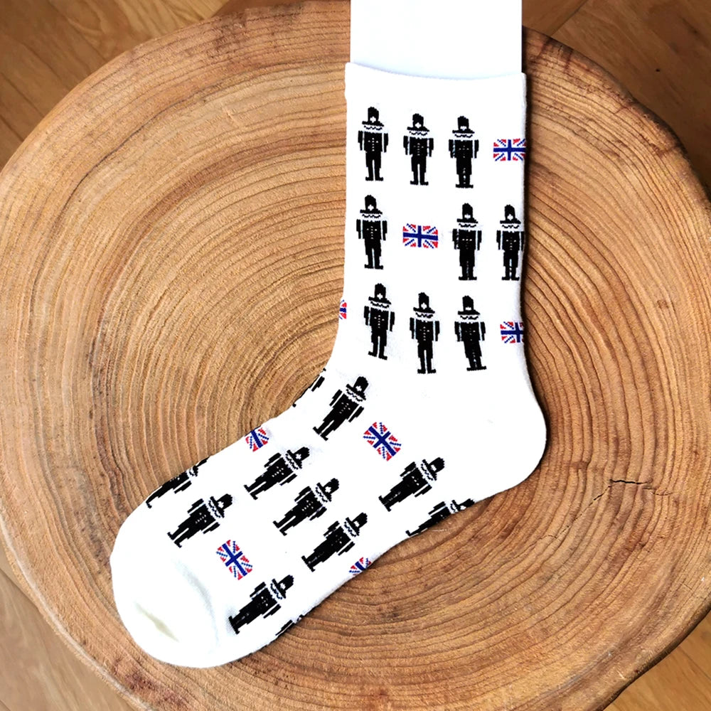 1Pair New Men Women Cotton Socks Casual Colorful Socks Crew Street Skateboard Socks Happy Funny Harajuku Sox Meias